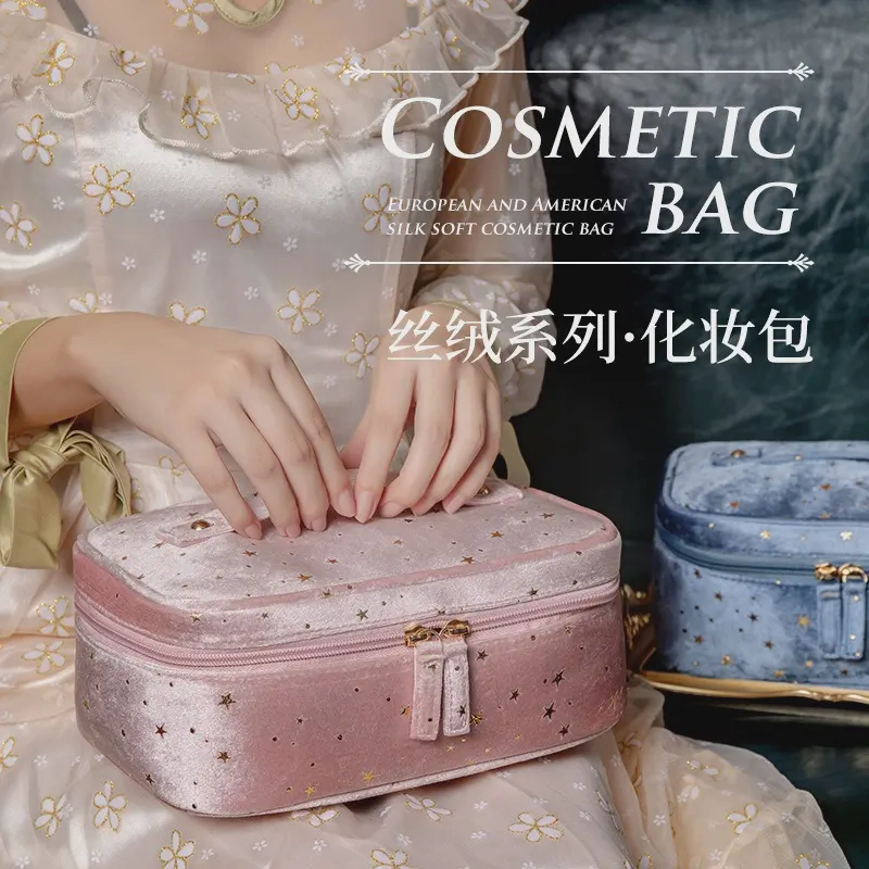 Velvet Tote Cosmetic Bag