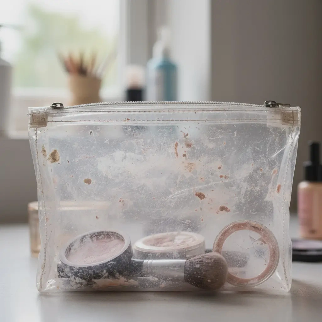 smudged_clear_makeup_bag