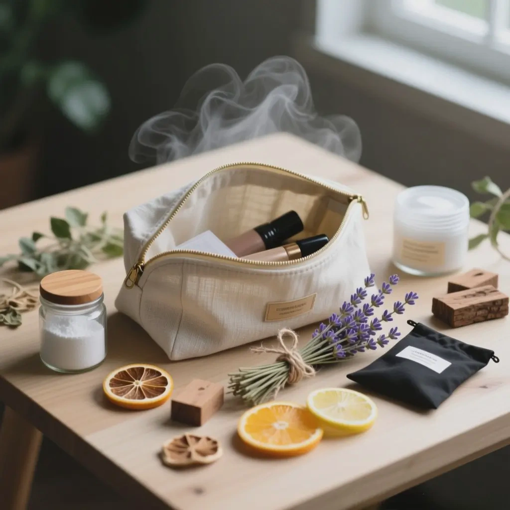 remove odor from makeup bag