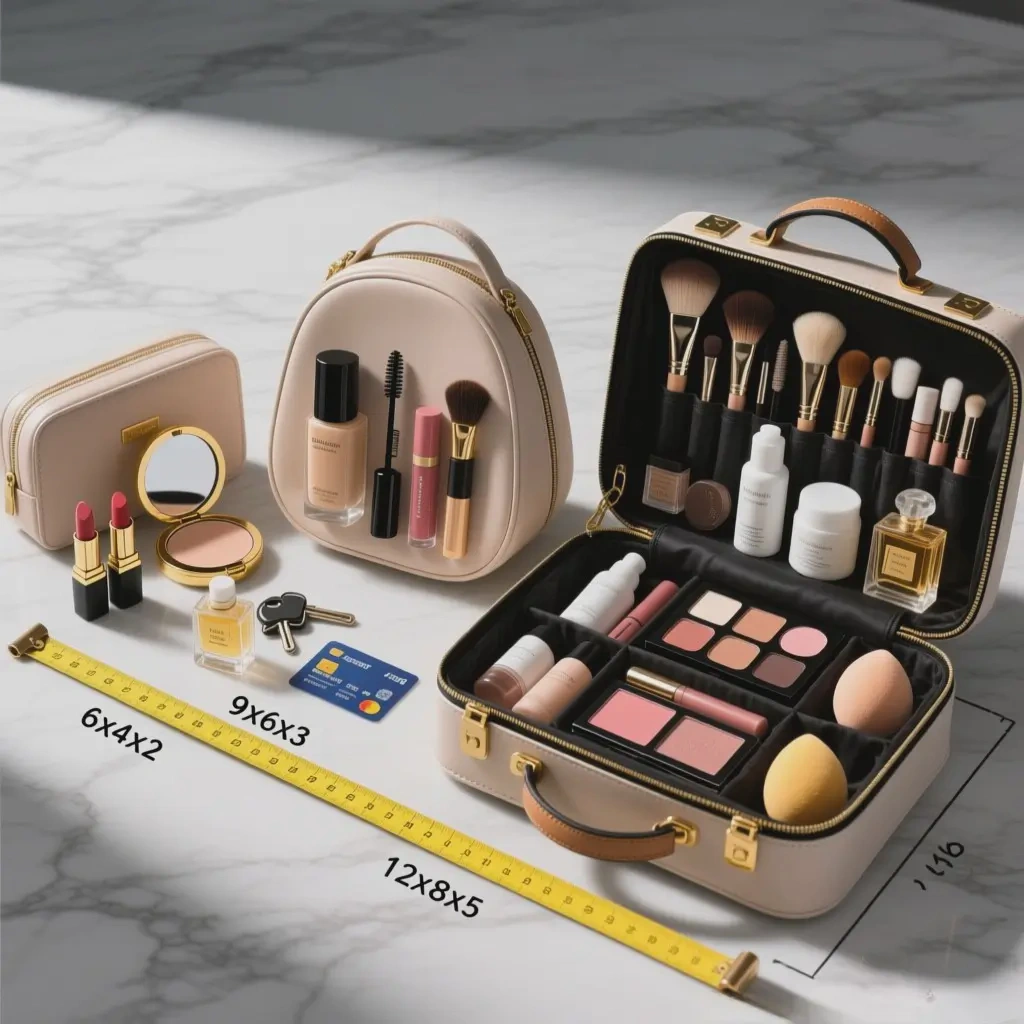 portable makeup bag size