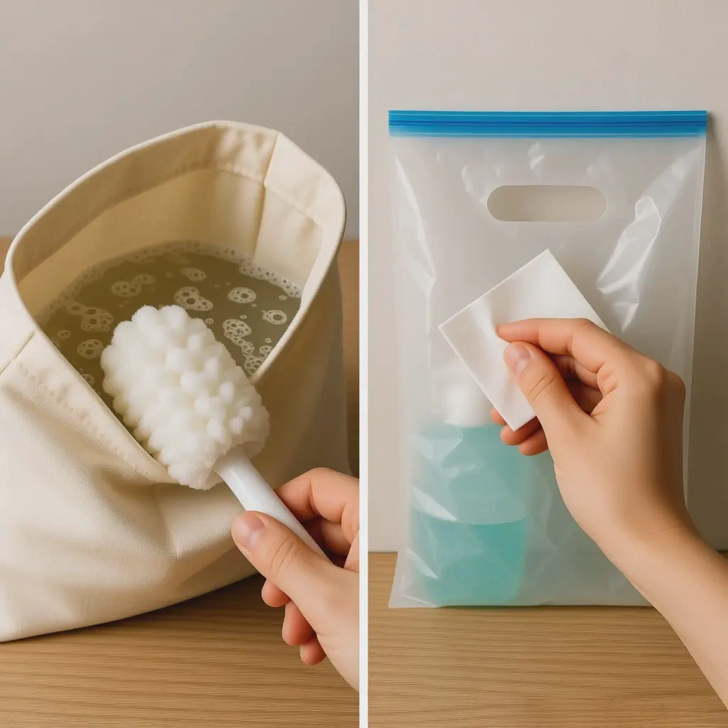 how to clean a makeup bag