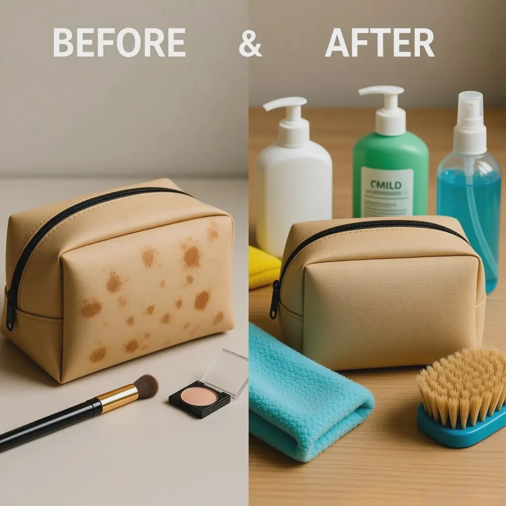 clean makeup bag