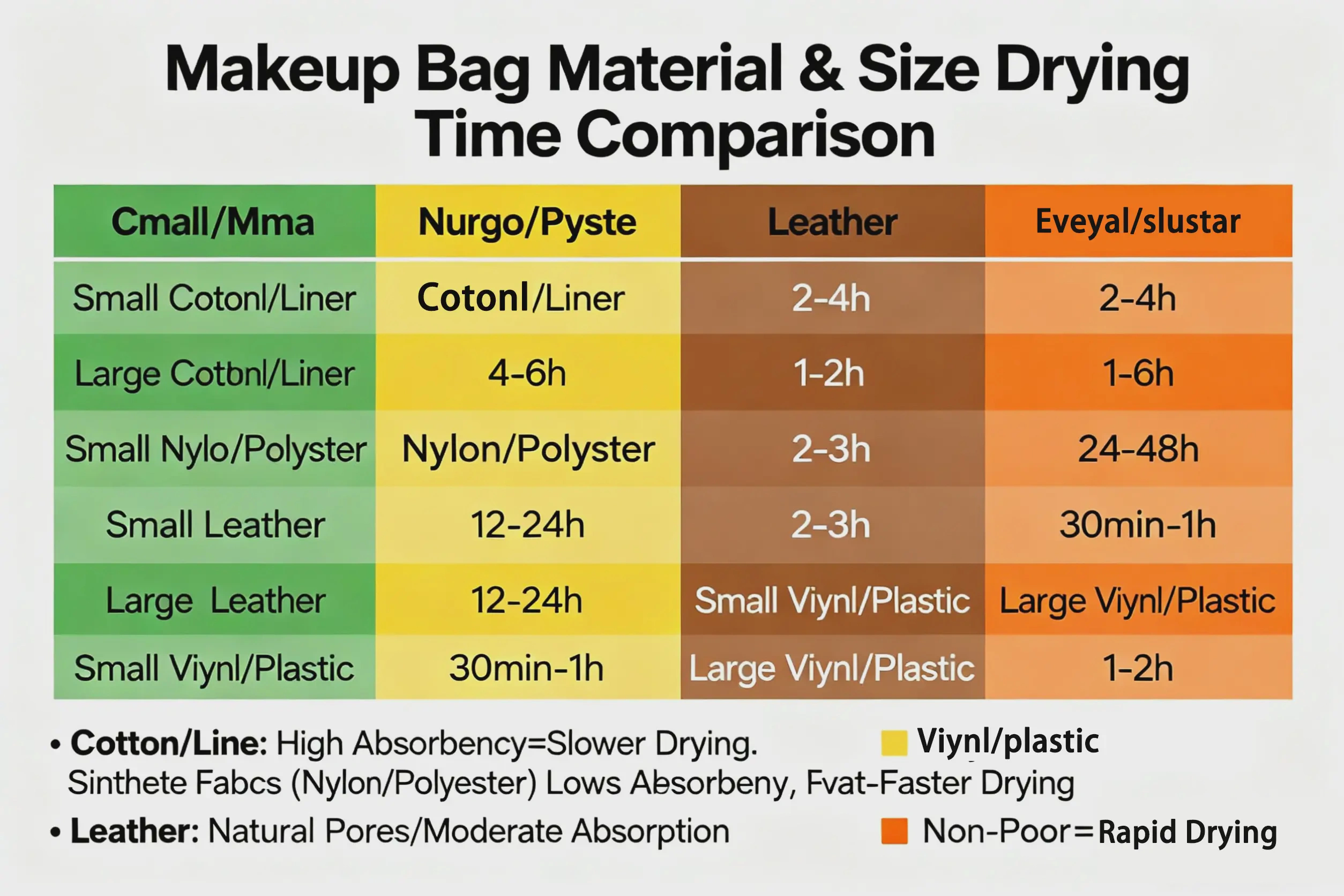 makeup bag materials