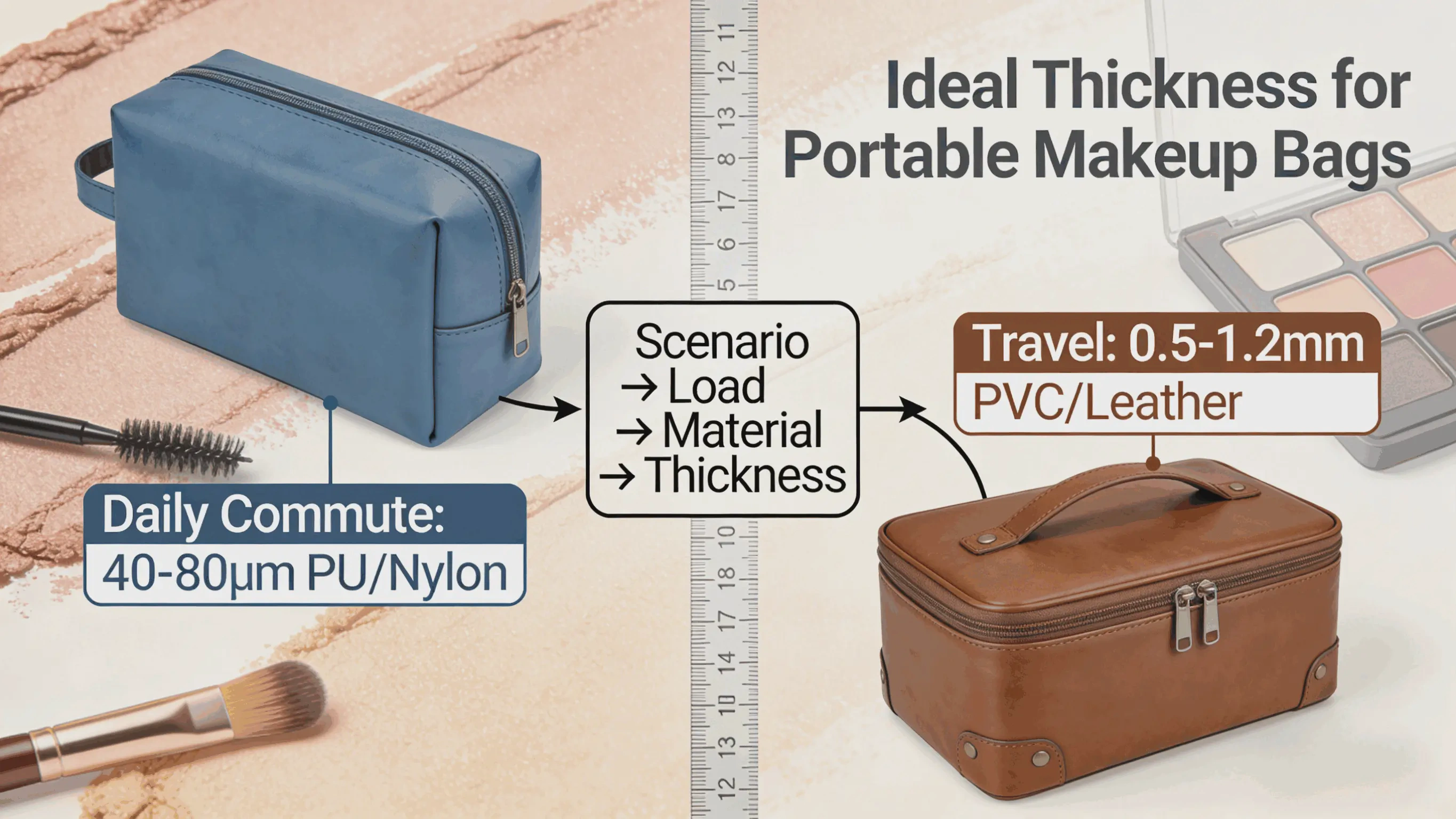 travel makeup bag ideal thickness