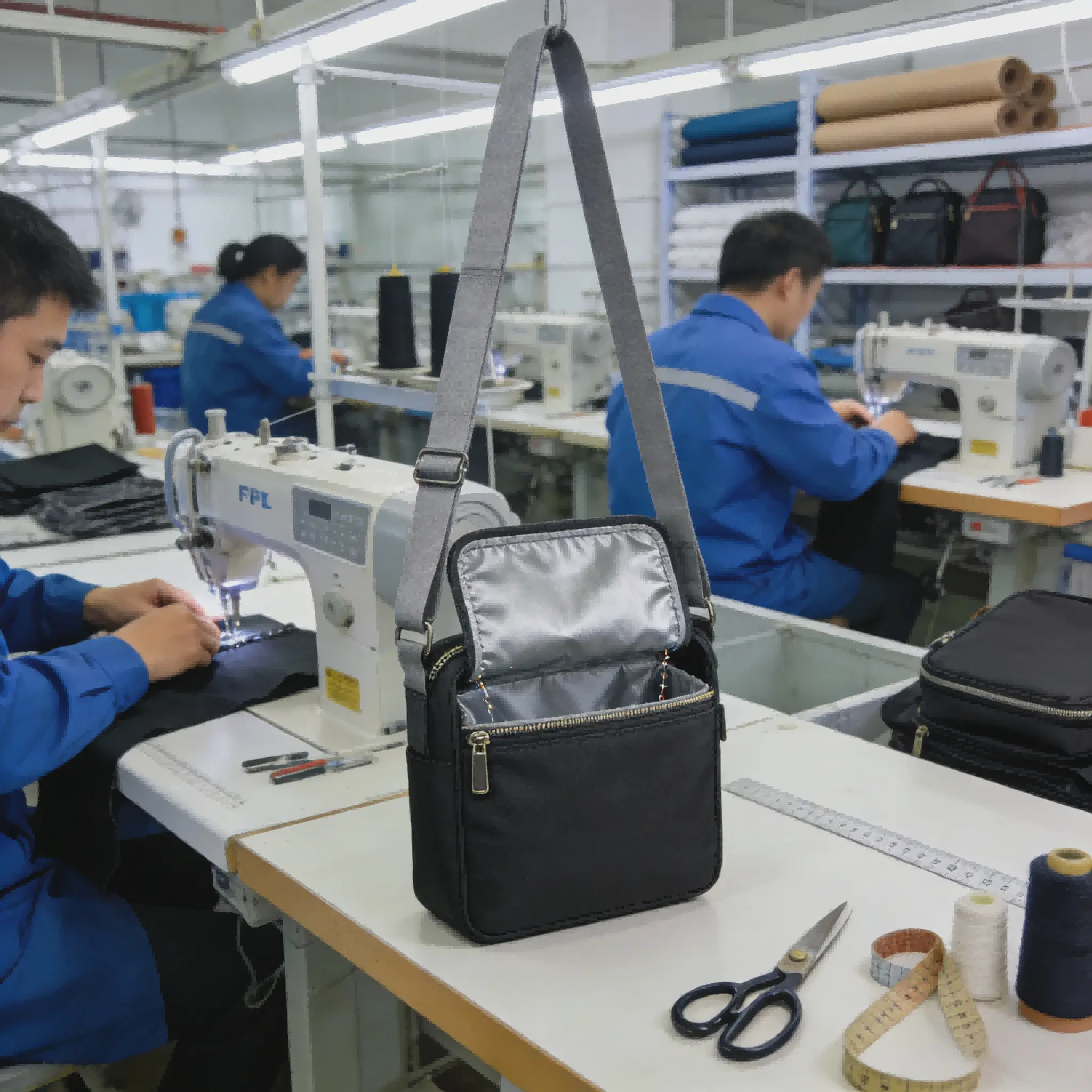 RFID blocking crossbody bag manufacturing process for travel security