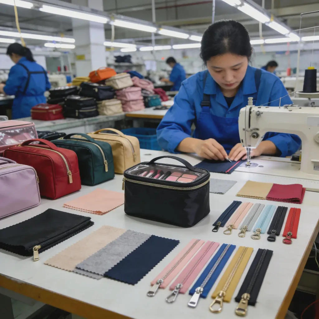 Professional multi-function makeup bag manufacturing at our facility