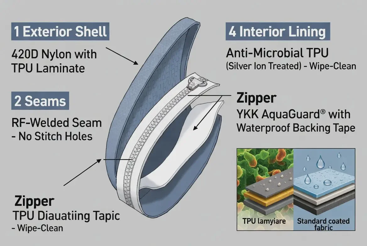 waterproof zipper for travel