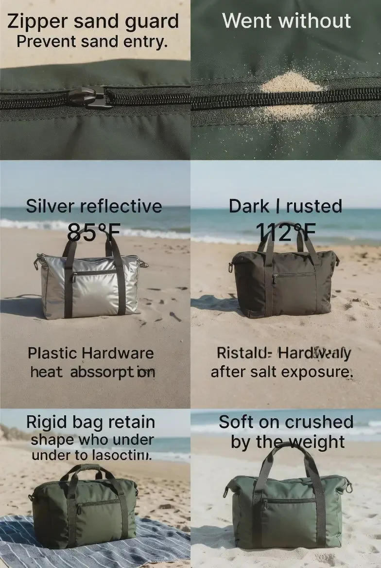 Sand-proof cosmetic storage