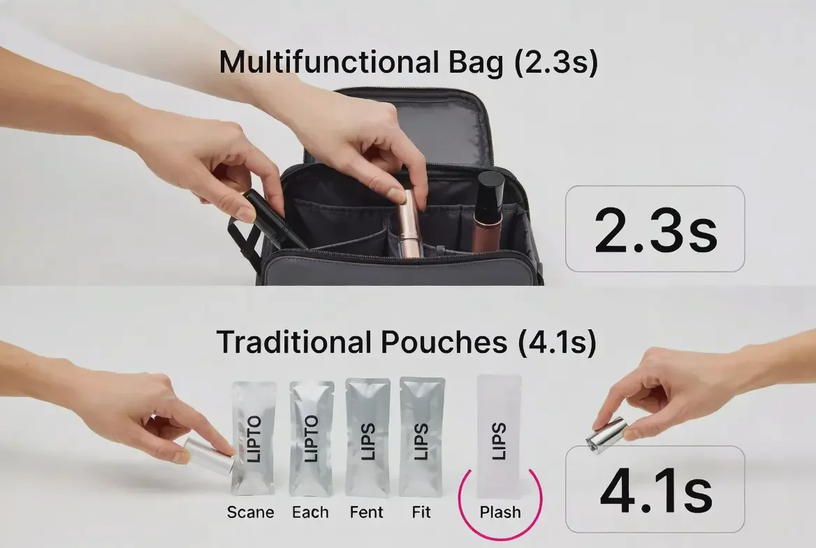 Makeup bag efficiency comparison