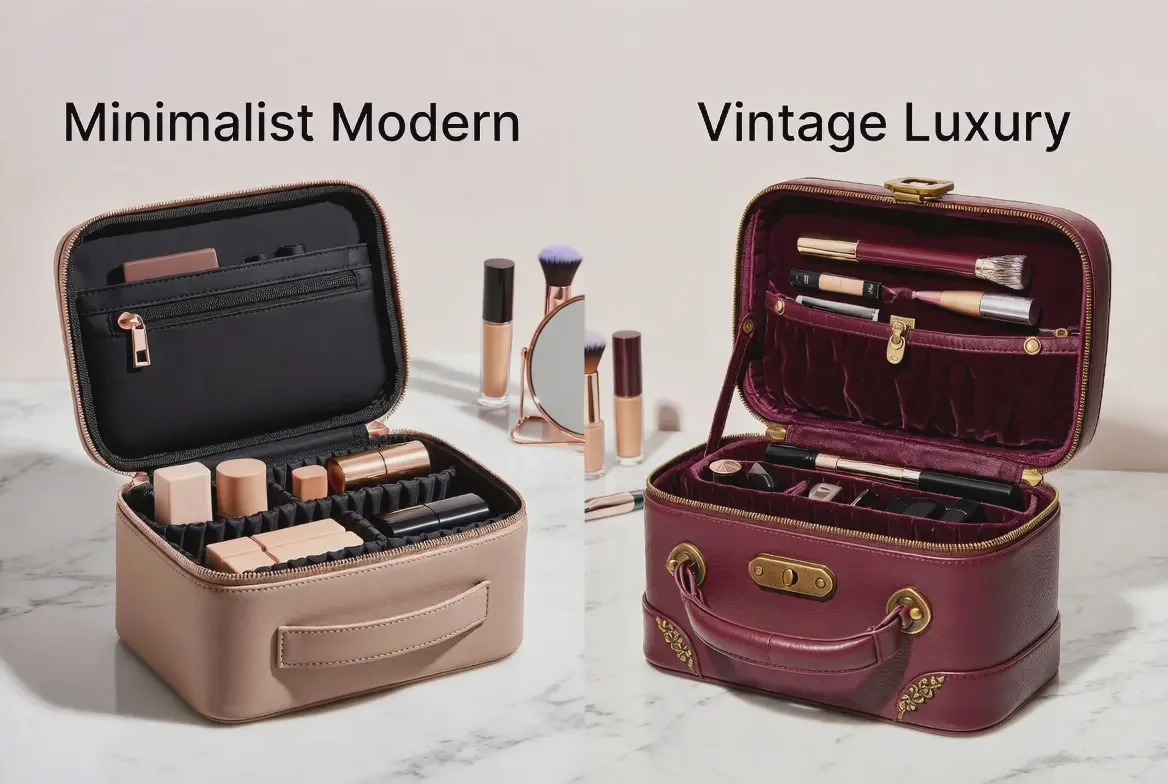 minimalist modern makeup bag