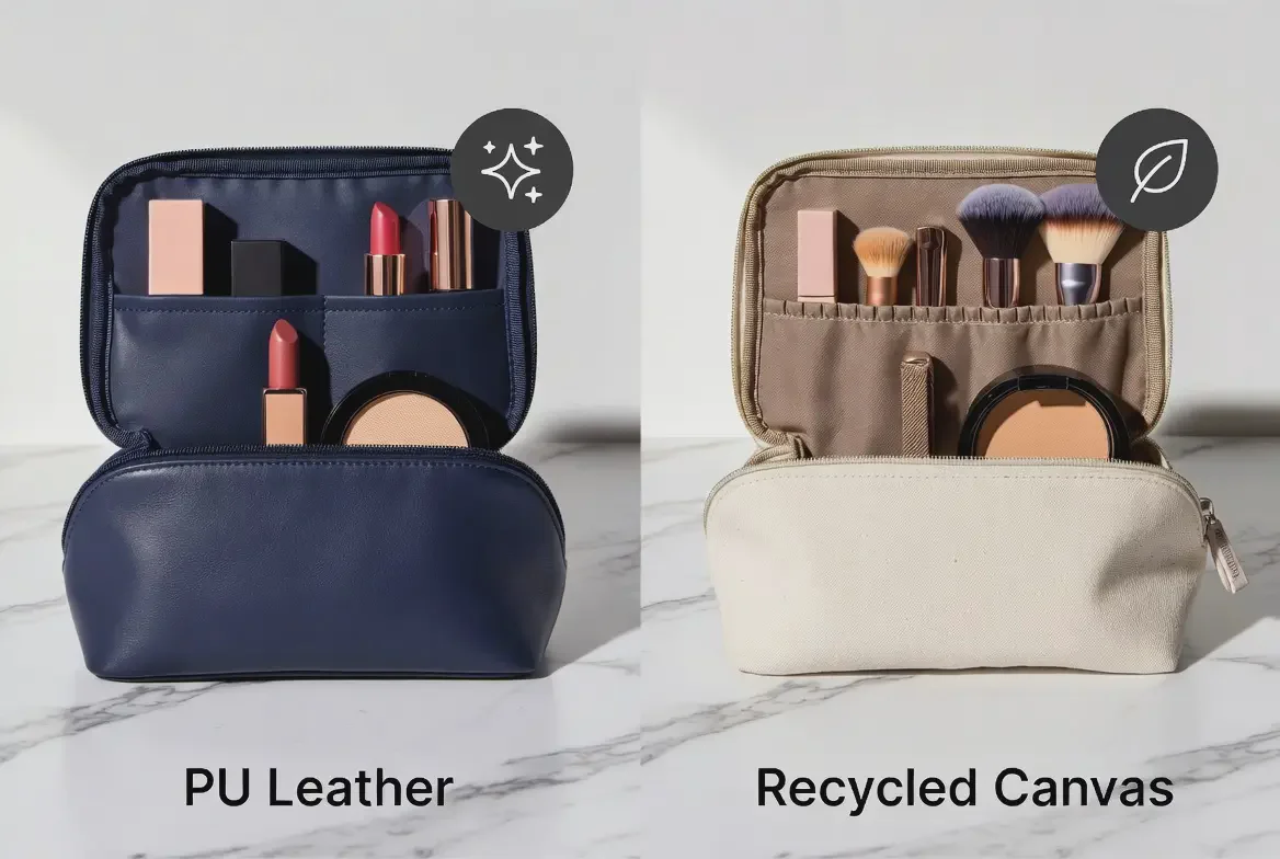 pu leather vs canvas bag material
