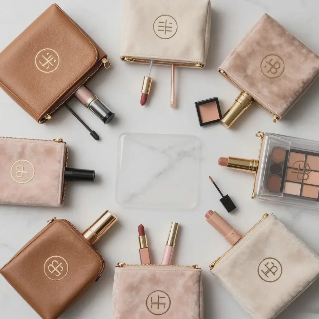 private label vegan leather makeup pouches