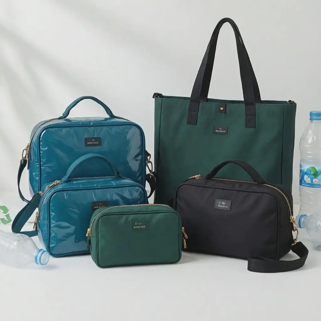 sustainable recycled cotton cosmetic pouches