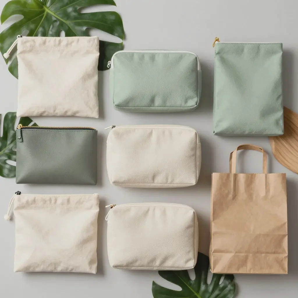 recycled cotton makeup pouches low MOQ