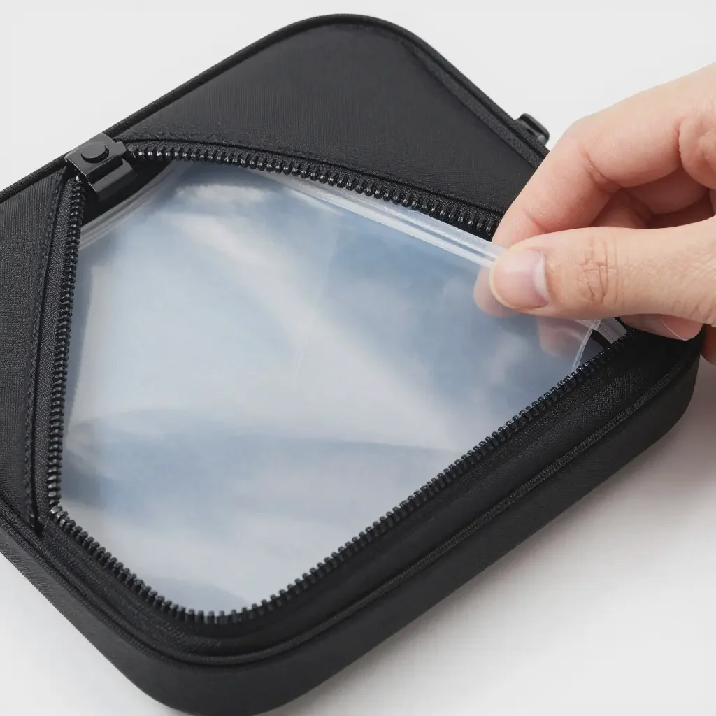 transparent inner liner for sanitation.