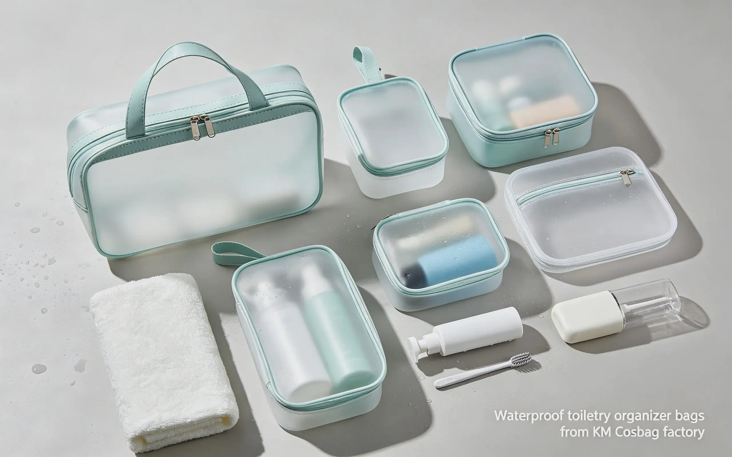 Waterproof toiletry organizer bags from KM Cosbag factory