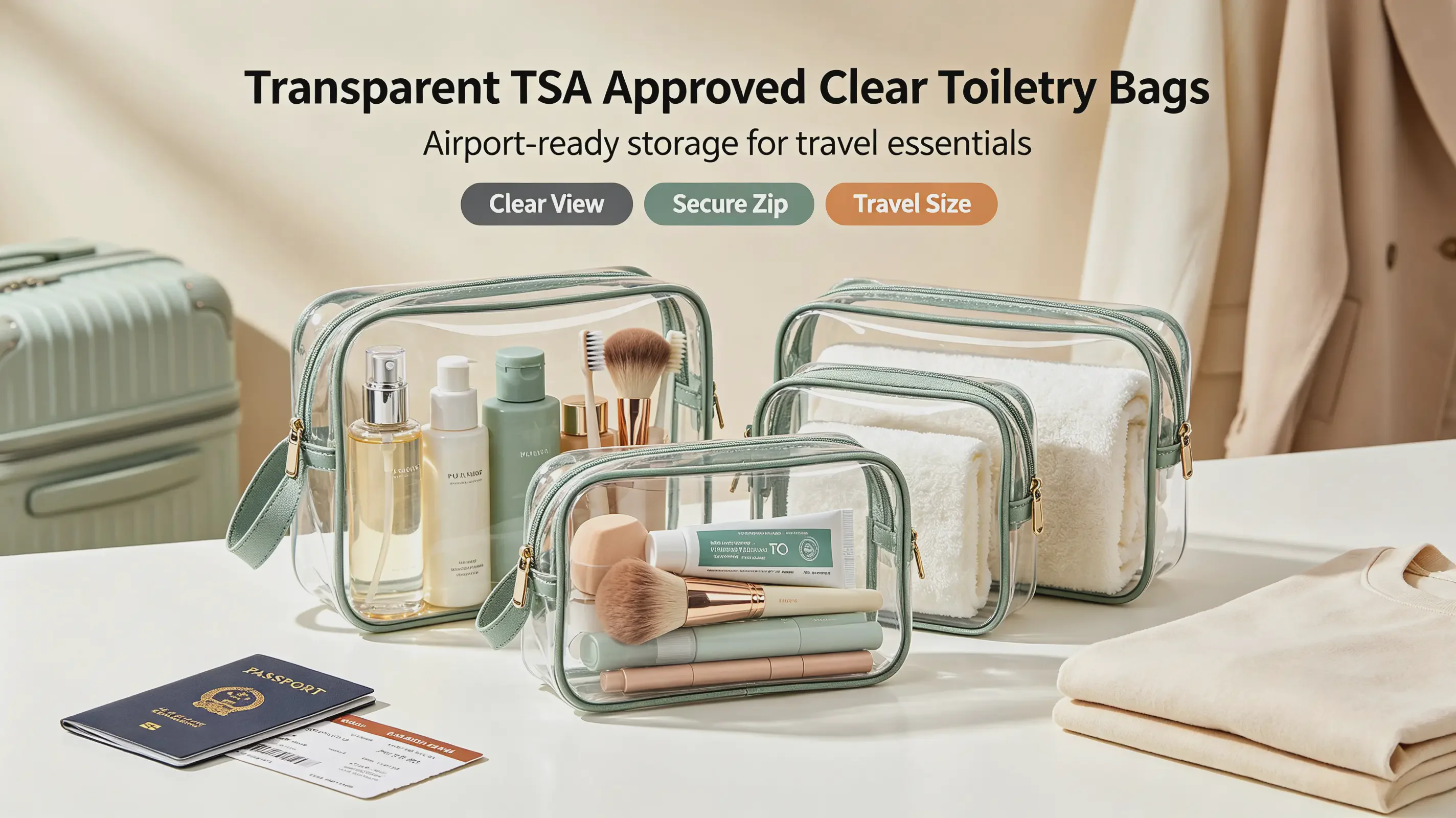 transparent TSA approved clear toiletry bags bulk